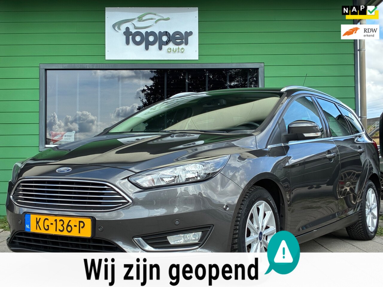 Ford Focus Wagon - 1.0 Titanium|2e Eigenaar|Navigatie|CruiseControl|Climatronic|PDC|Dealer Onderhouden| - AutoWereld.nl