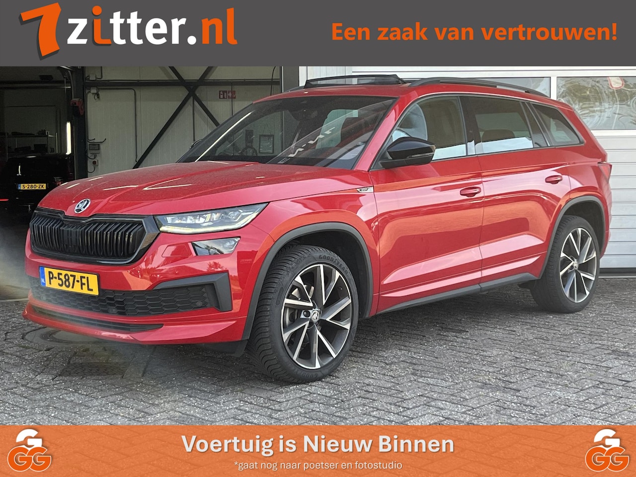 Skoda Kodiaq - 1.5 TSI Sportline 7-persoons Trekhaak, Panoramadak, Ventilatiestoelen, Volleder, Zeer mooi - AutoWereld.nl