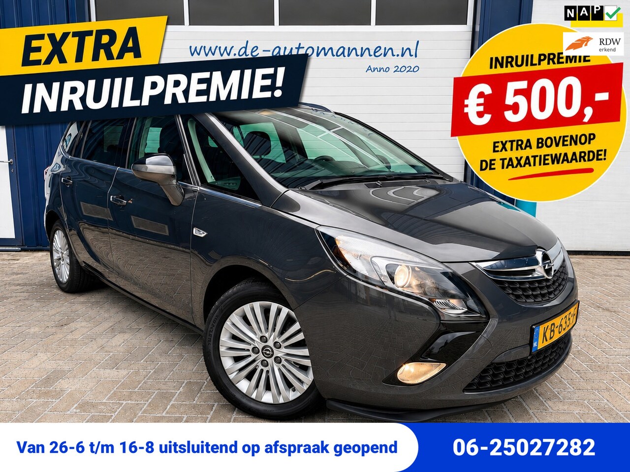 Opel Zafira Tourer - 1.4 Turbo 140 pk Automaat Edition 7pers / 1e EIG / LEER / NAVI / ECC / WINTERPACK - AutoWereld.nl