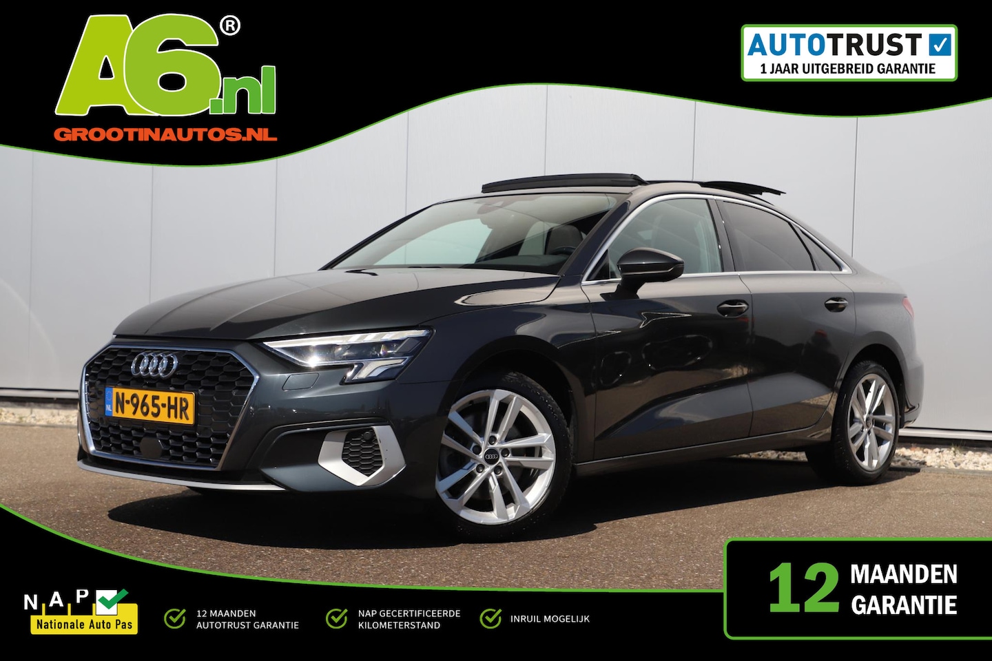 Audi A3 Limousine - 30 TFSI Business edition Automaat Panoramadak RS Zetels Sportstoelen Navigatie Clima Cruis - AutoWereld.nl