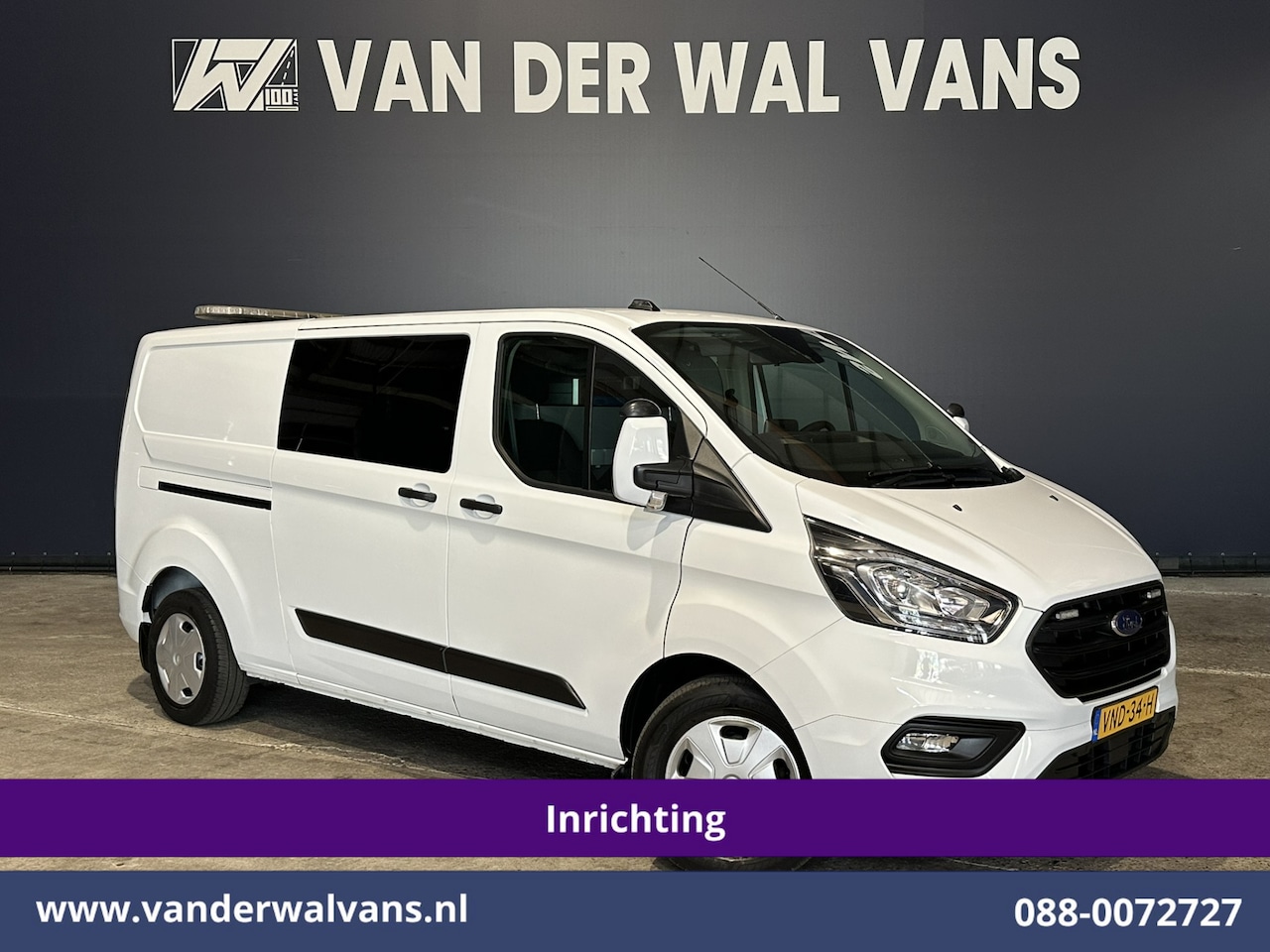 Ford Transit Custom - 2.0 TDCI 130pk L2H1 Inrichting Euro6 Airco | Camera | 2800kg Trekhaak | LED | Cruisecontro - AutoWereld.nl