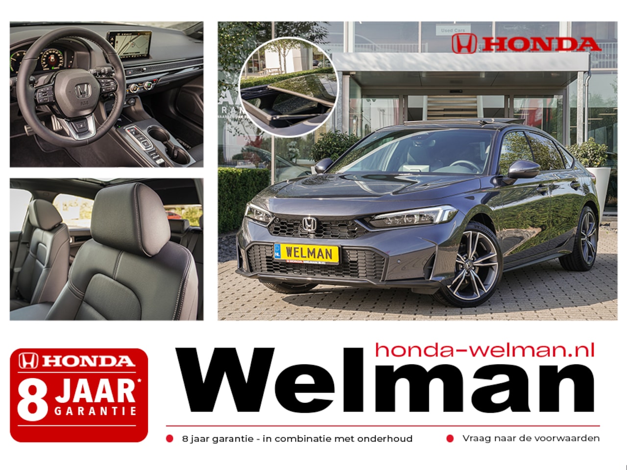 Honda Civic - 2.0i e:HEV ADVANCE - NIEUW - HYBRID - 184 PK - AutoWereld.nl