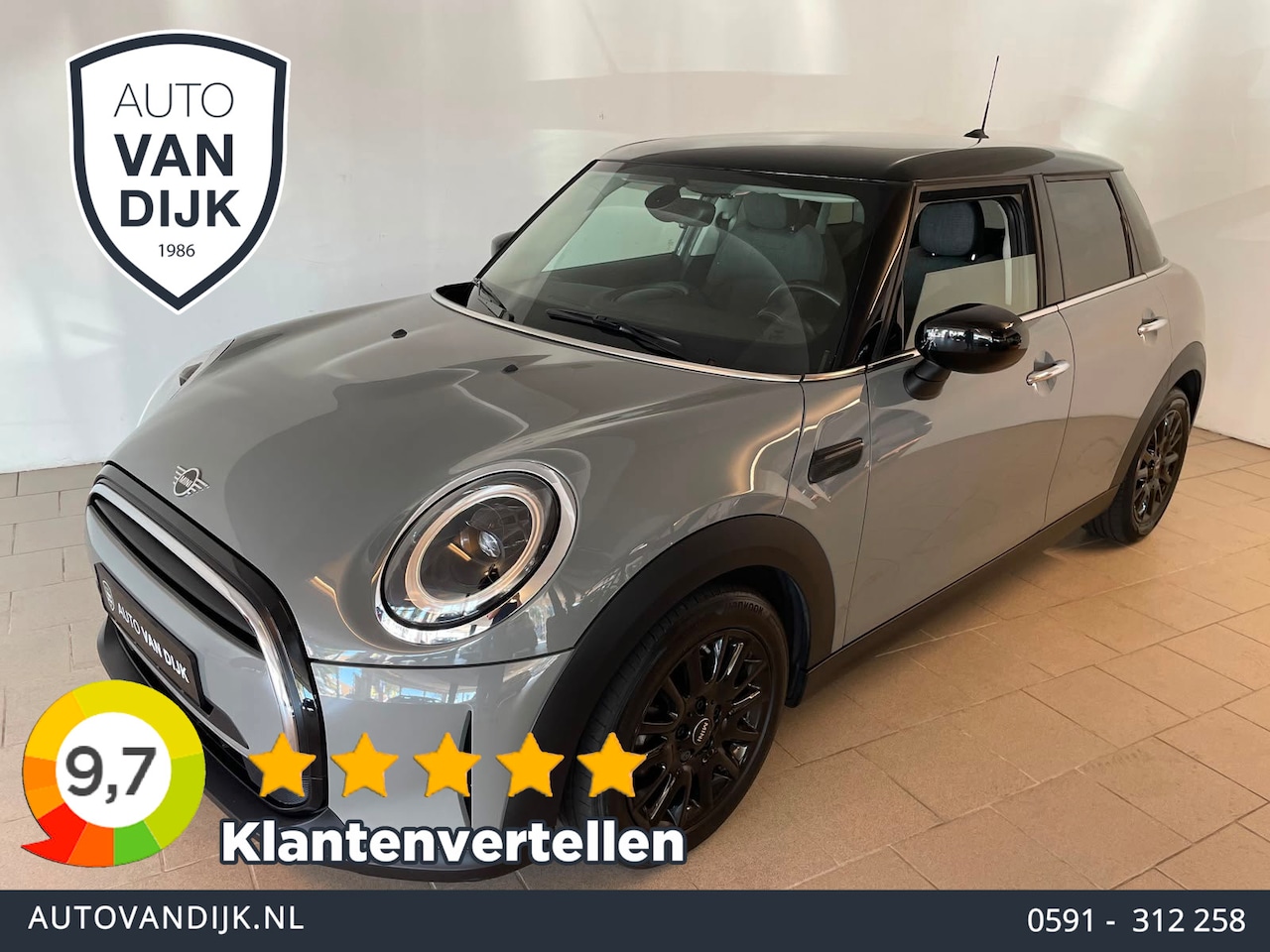 MINI 5-Deurs - 1.5 Cooper Business Edition AUTOMAAT AIRCO CRUISE SPORTSTOELEN APPLE CARPLAY NAVI ZWARTE L - AutoWereld.nl