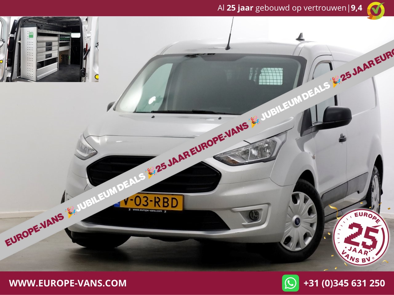 Ford Transit Connect - 1.5 EcoBlue 100pk L2 Trend Airco/Inrichting/3Pers. 05-2023 - AutoWereld.nl