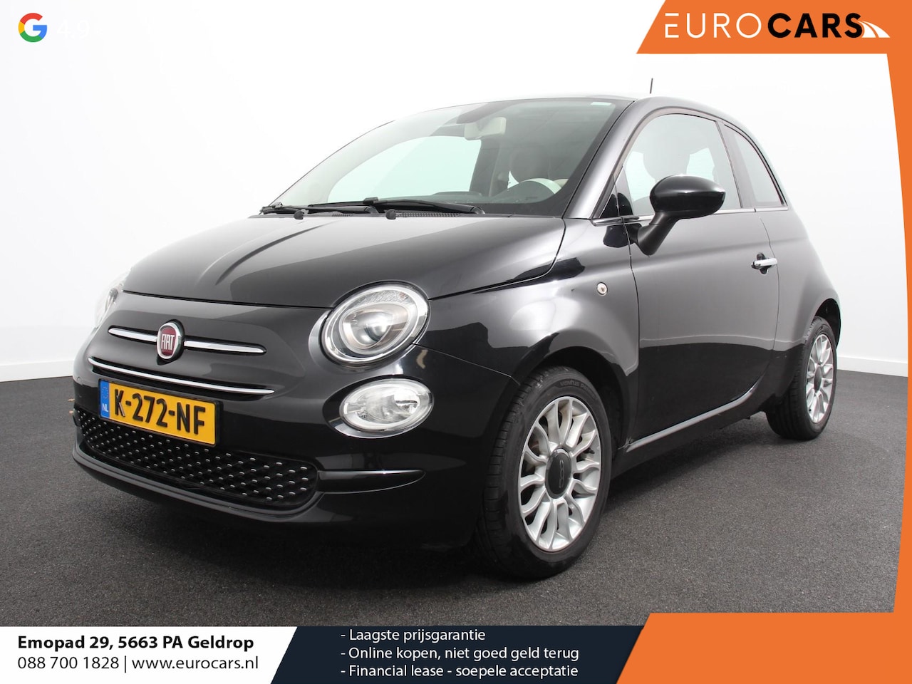 Fiat 500 - 1.2 Lounge Navigatie Leder Interieur Climate Control Panoramadak Parkeer sensoren - AutoWereld.nl
