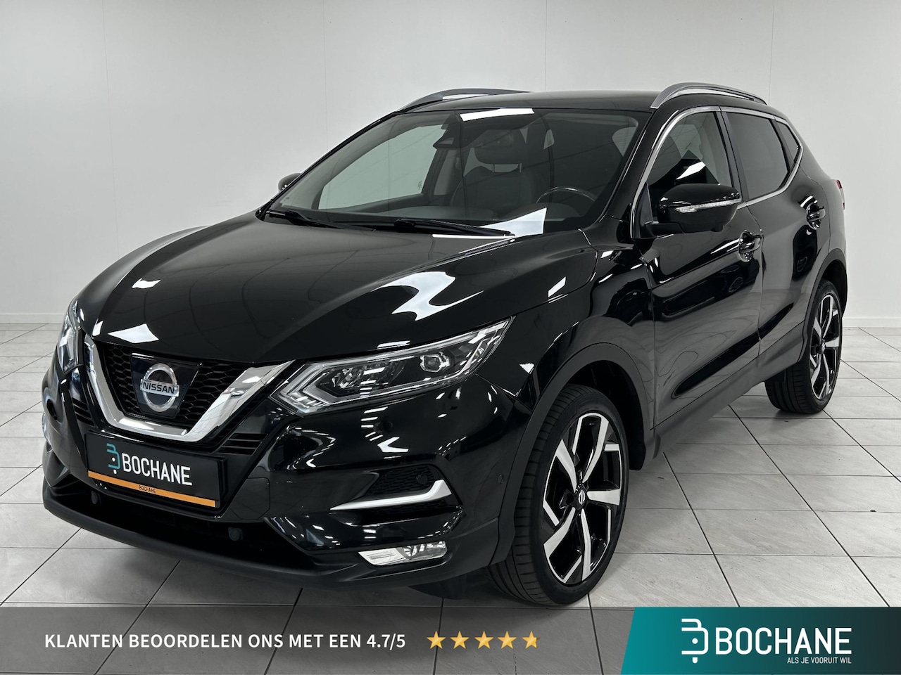 Nissan Qashqai - 1.2 Tekna PANORAMADAK | LEDEREN BEKLEDING | NAVIGATIE | ACHTERUITRIJCAMERA - AutoWereld.nl