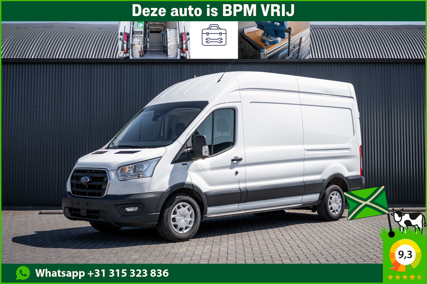 Ford Transit - | L3H3 | 130Pk | Inrichting | 3-Zits | Camera | Cruise | PDC | Airco - AutoWereld.nl