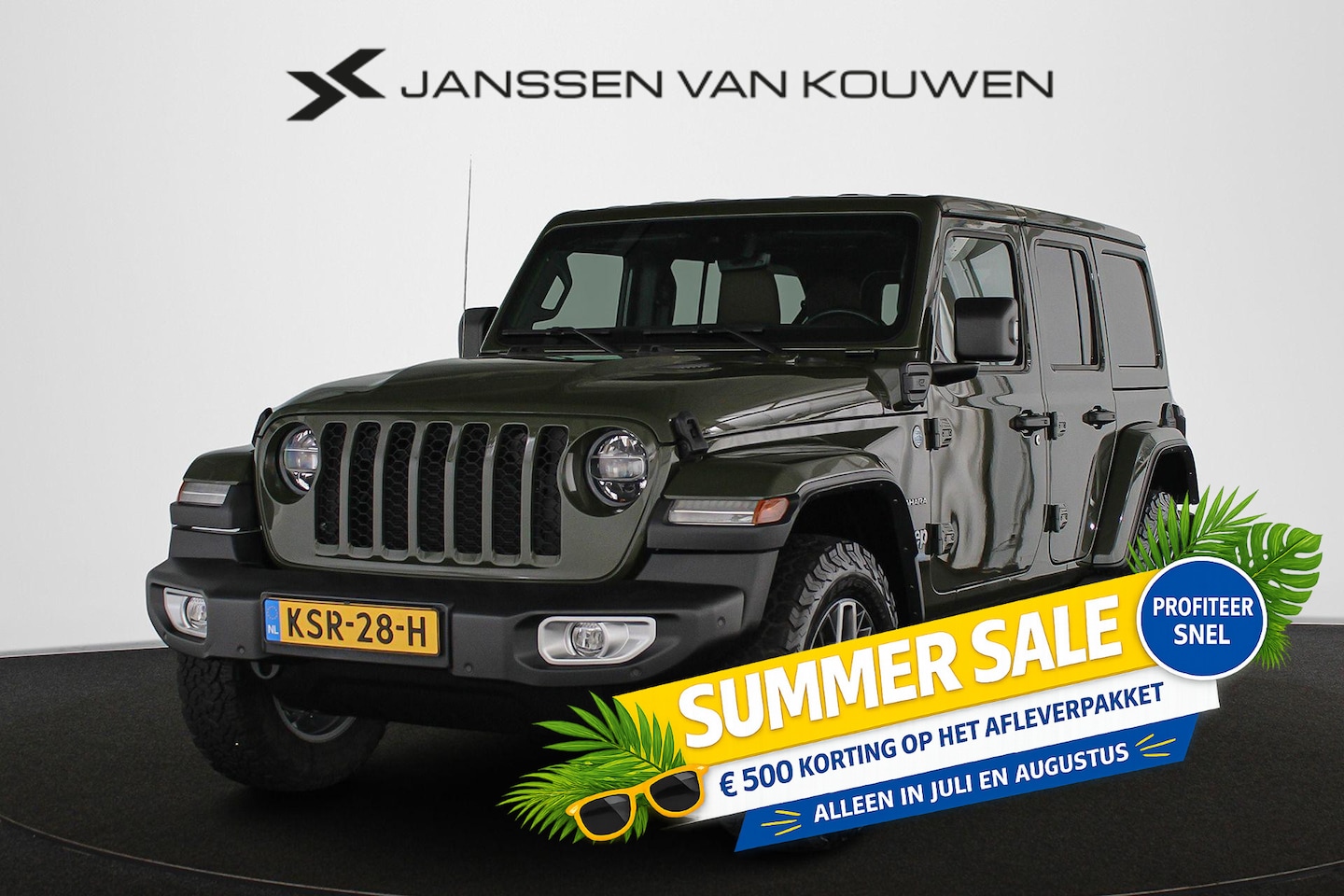 Jeep Wrangler Unlimited - 4xe 380 Sahara Leder Stuur-Stoelverwarming Keyless - AutoWereld.nl