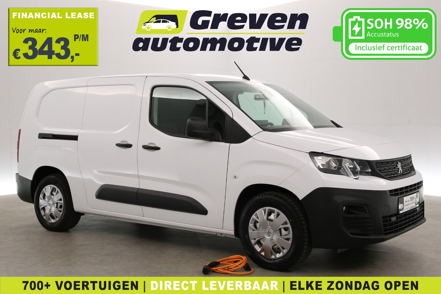 Peugeot e-Partner - 50 kWh L2 | Snelladen | SOH 98% | Airco | Cruise | Carplay | Navi | Trekhaak | Parkeersens - AutoWereld.nl
