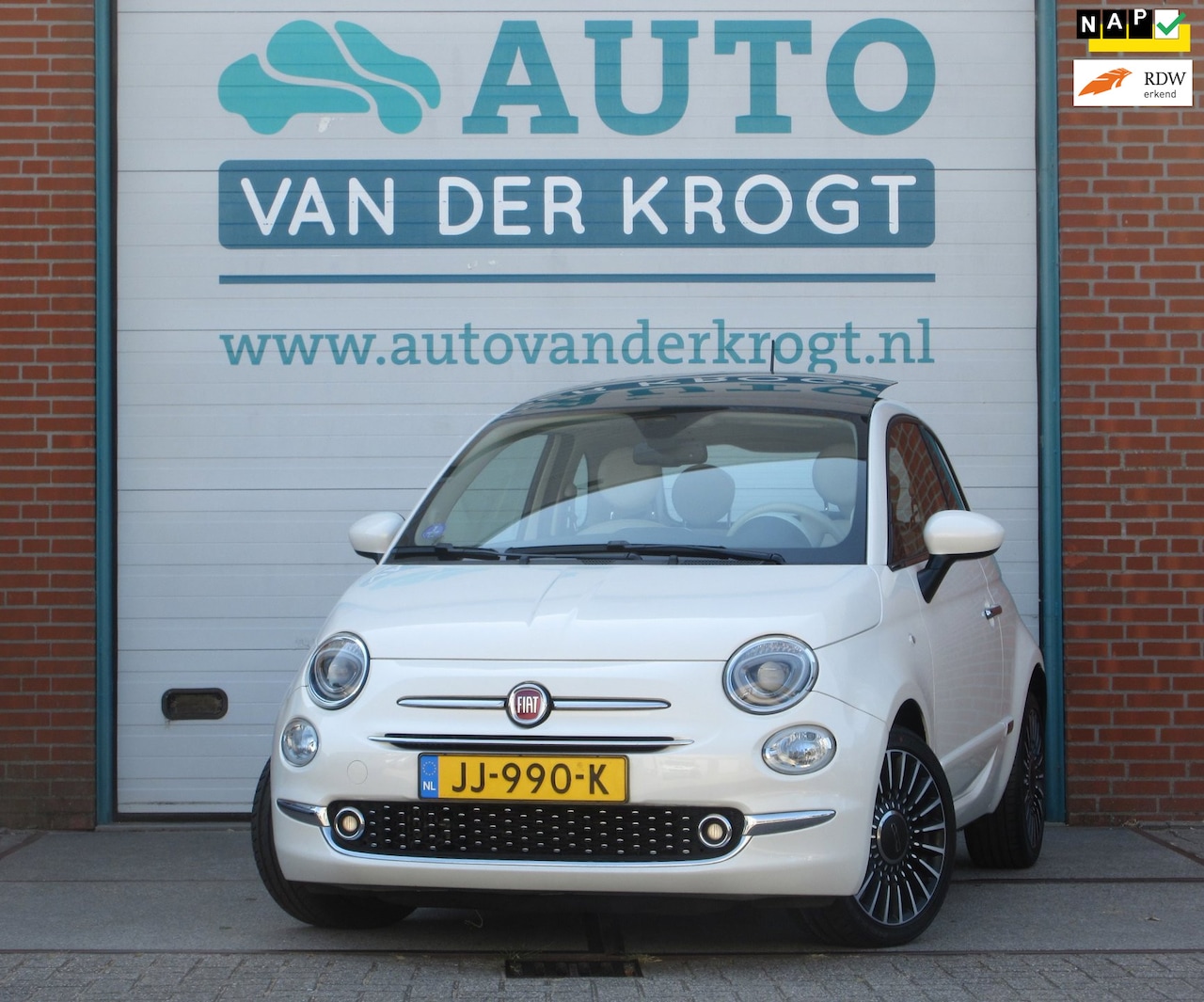 Fiat 500 - 0.9 TwinAir Turbo Lounge 0.9 TwinAir Turbo Lounge, Schuifdak, Airco, Navi, LM, APK 8-27 - AutoWereld.nl