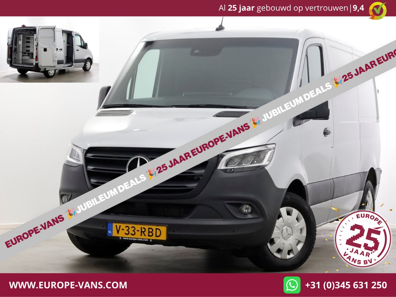 Mercedes-Benz Sprinter - 314 CDI 143pk E6 9G Automaat L1H1 LED/ACC/Camera/Inrichting 04-2021 - AutoWereld.nl