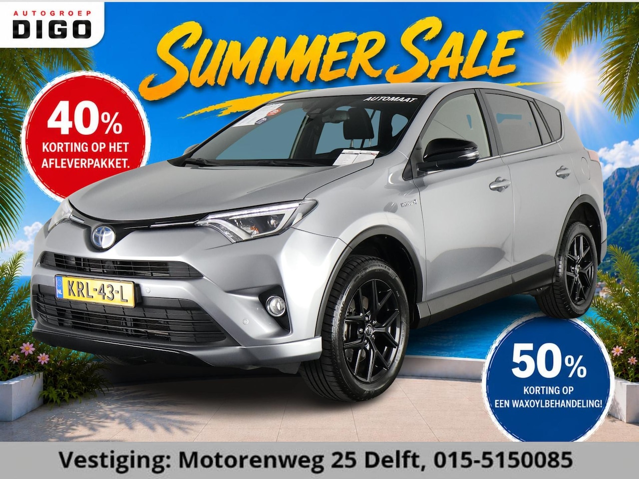 Toyota RAV4 - 2.5 HYBRID DYNAMIC SPORT GARANTIE 10-2028 ACHTERUITRIJ CAMERA . ADAPTIEVE CRUISE CONTROL . - AutoWereld.nl