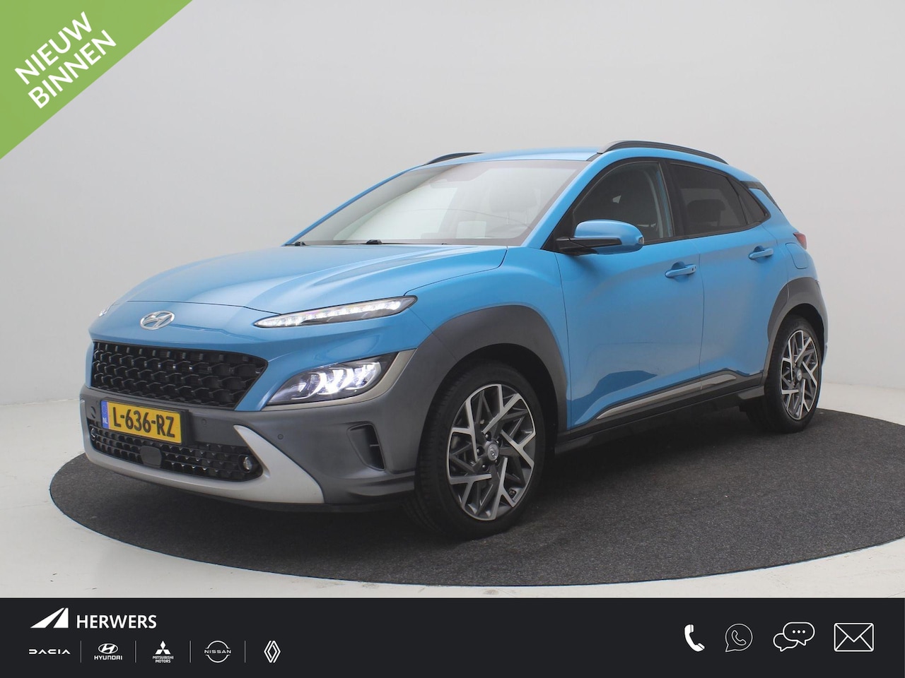 Hyundai Kona - 1.6 GDI HEV Premium / Trekhaak / Lederen bekleding / 1ste Eigenaar / Dealer onderhouden / - AutoWereld.nl
