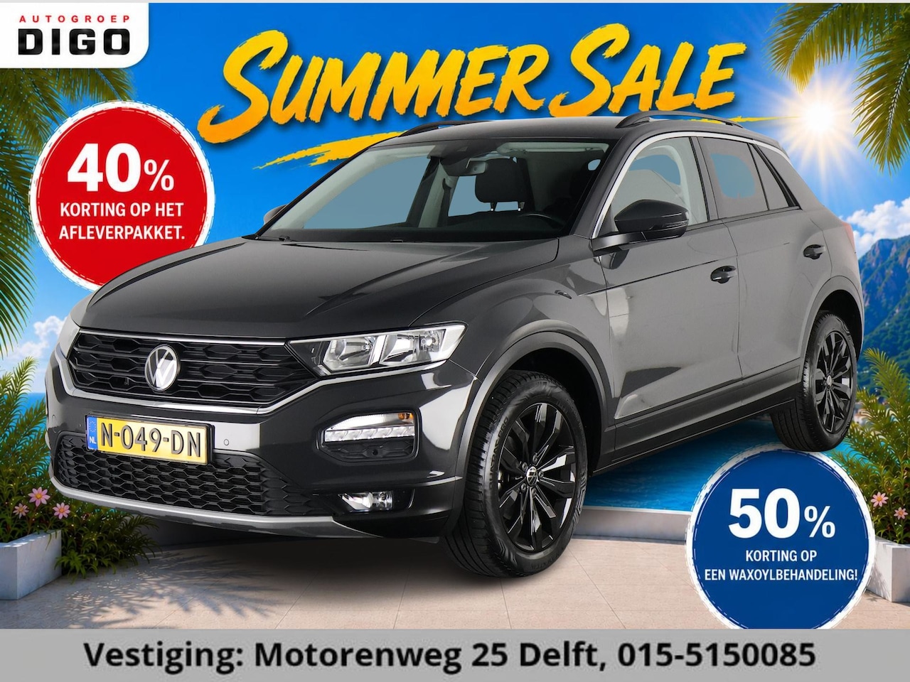 Volkswagen T-Roc - 1.0 TSI STYLE 100% OH.GARANTIE TOT 10-2032* BLACKLINE .NAVI.PDC V+A.URANO GREY ! - AutoWereld.nl