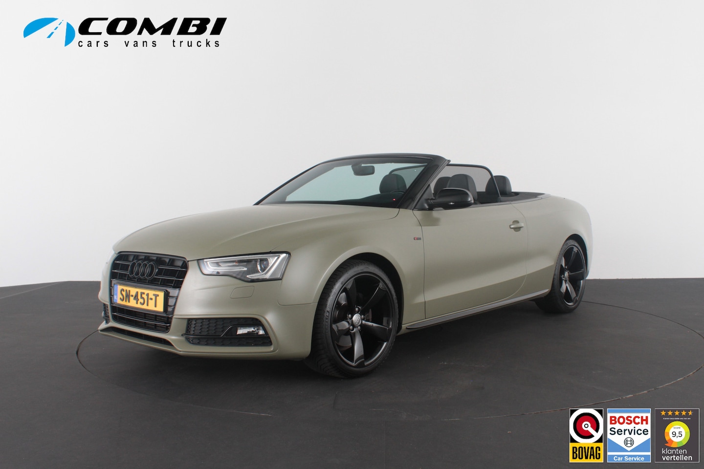 Audi A5 Cabriolet - 1.8 TFSI S line > 177pk/Cabrio/Dark Green&black/Sportstoelen verwarmbaar... - AutoWereld.nl