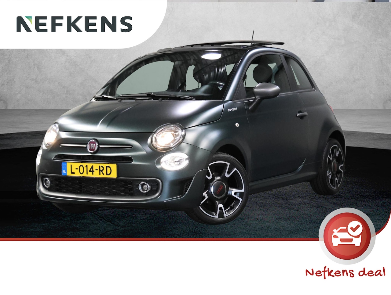 Fiat 500 - 1.0 Hybrid Sport | 1ste eigenaar | AppleCarplay/AndroidAuto | OPEN Panoramadak | MAT Groen - AutoWereld.nl