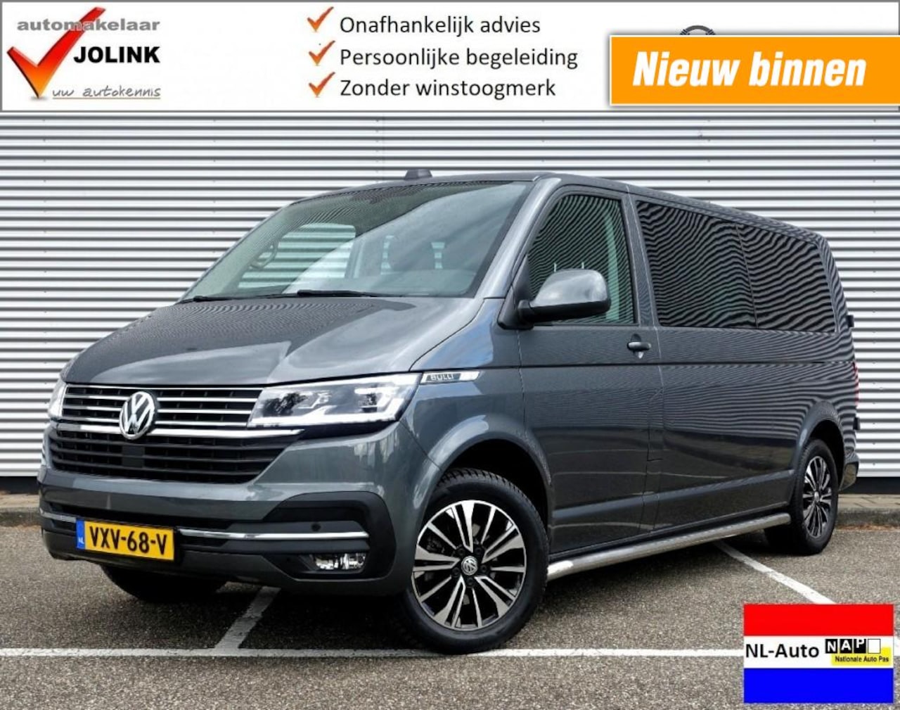 Volkswagen Transporter - 2.0 TDi 150 PK DSG7 Bulli DC L2H1 I NL-Auto I 100% dealer I LED I - AutoWereld.nl