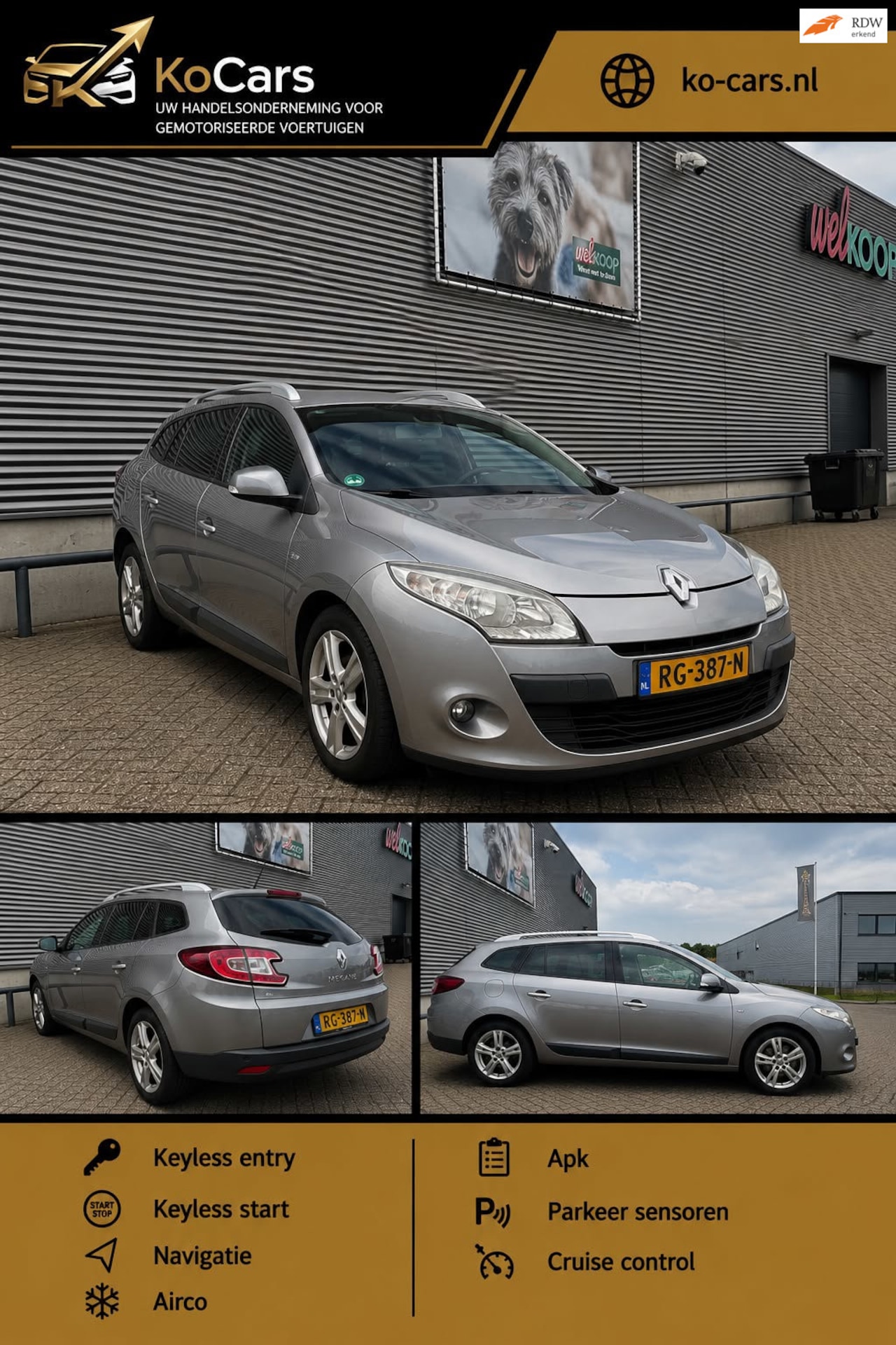 Renault Mégane Estate - / Airco / Parkeersensoren / Cruise / Navi / Keyless entry / Keyless start - AutoWereld.nl