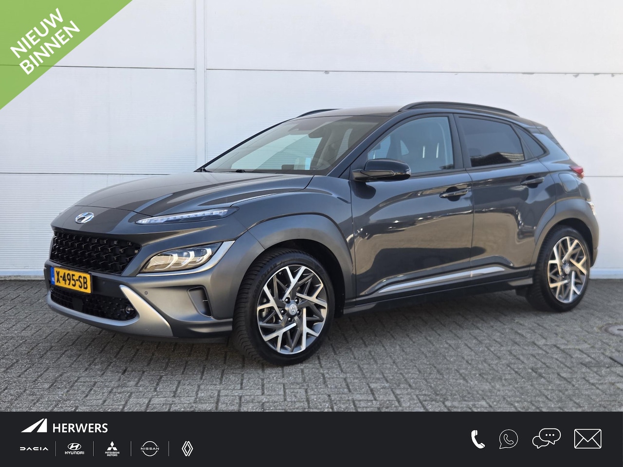 Hyundai Kona - 1.6 GDI HEV Premium / dealer oh / all seasons zgan / duurste uitvoering / - AutoWereld.nl