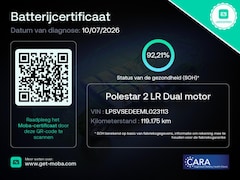 Polestar 2 - 2 Long Range Dual Motor 408PK 78kWh 92.2% SoH [ PILOT PLUS+19 INCH+CARPLAY+CAMERA+STOELVER