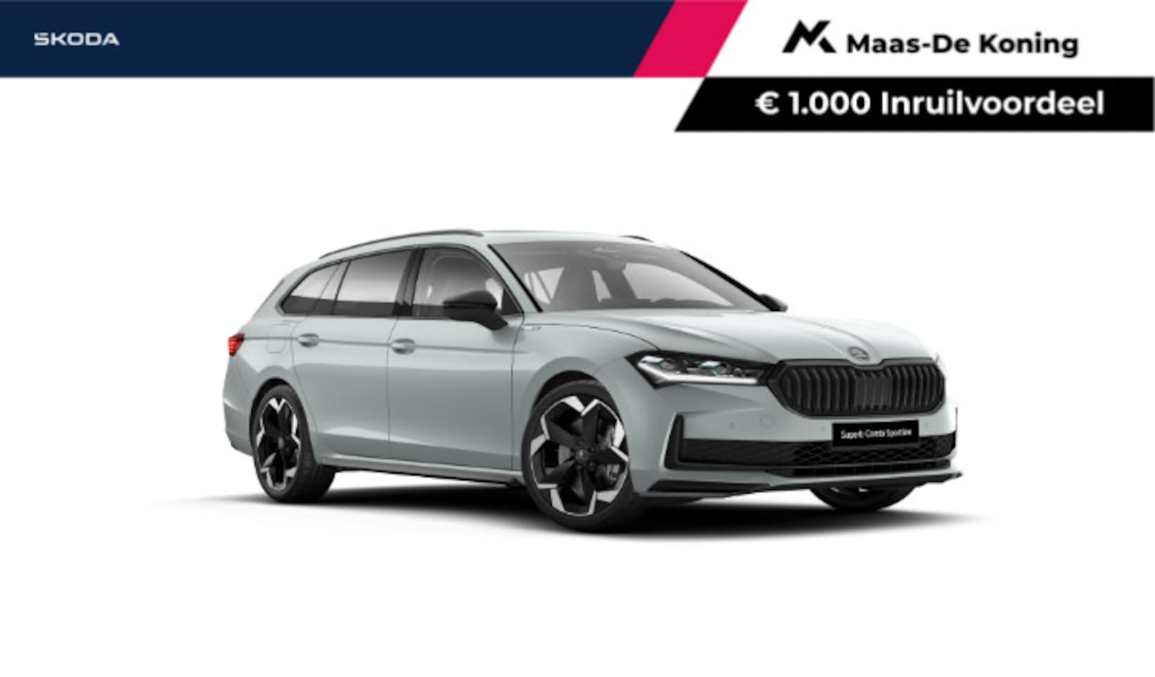 Skoda Superb Combi - Sportline Business 1.5 TSI PHEV 150 kW / 204 PK Combi | Pebble Silver | 19'' Lichtmetalen - AutoWereld.nl