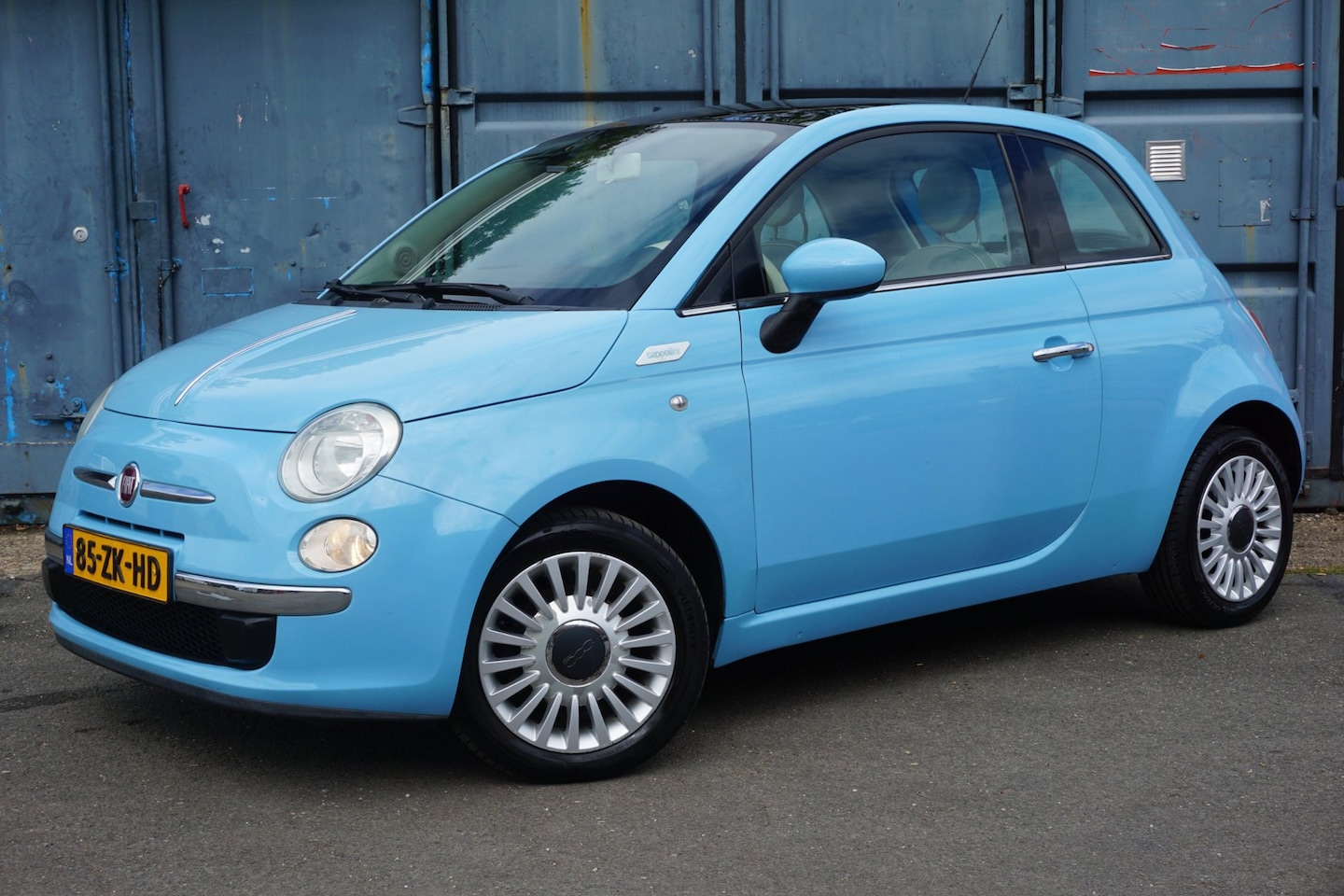 Fiat 500 - 1.4-16V Lounge | Climate control | Panorama dak | Azzurro Cappellini - AutoWereld.nl