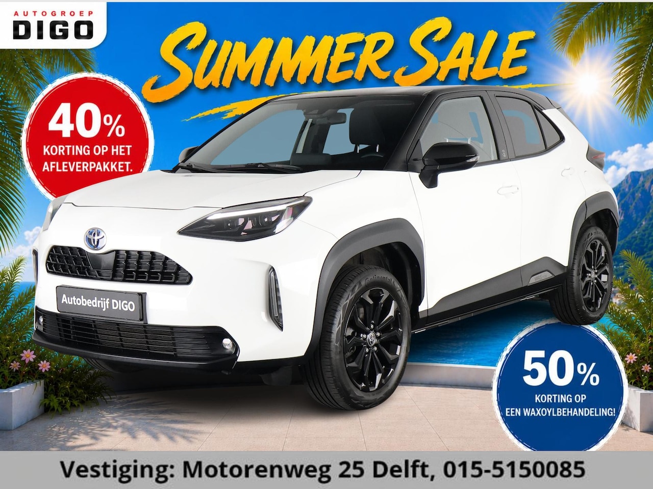 Toyota Yaris Cross - 1.5 HYBRIDE BLACK & WHITE AUTOMAAT GARANTIE 3-2034 LM VELGEN. CARPLAY NAVI.ADAPTIEVE CRUIS - AutoWereld.nl