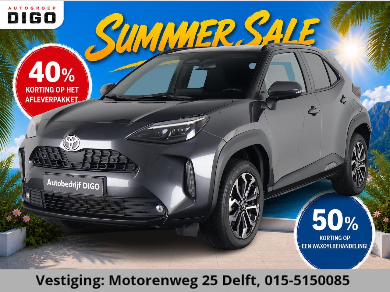 Toyota Yaris Cross - 1.5 HYBRIDE DYNAMIC LUXERY GARANTIE TOT 2035 DODE HOEK DETECTIE. NAVIGATIE . PARKEERSENSOR - AutoWereld.nl