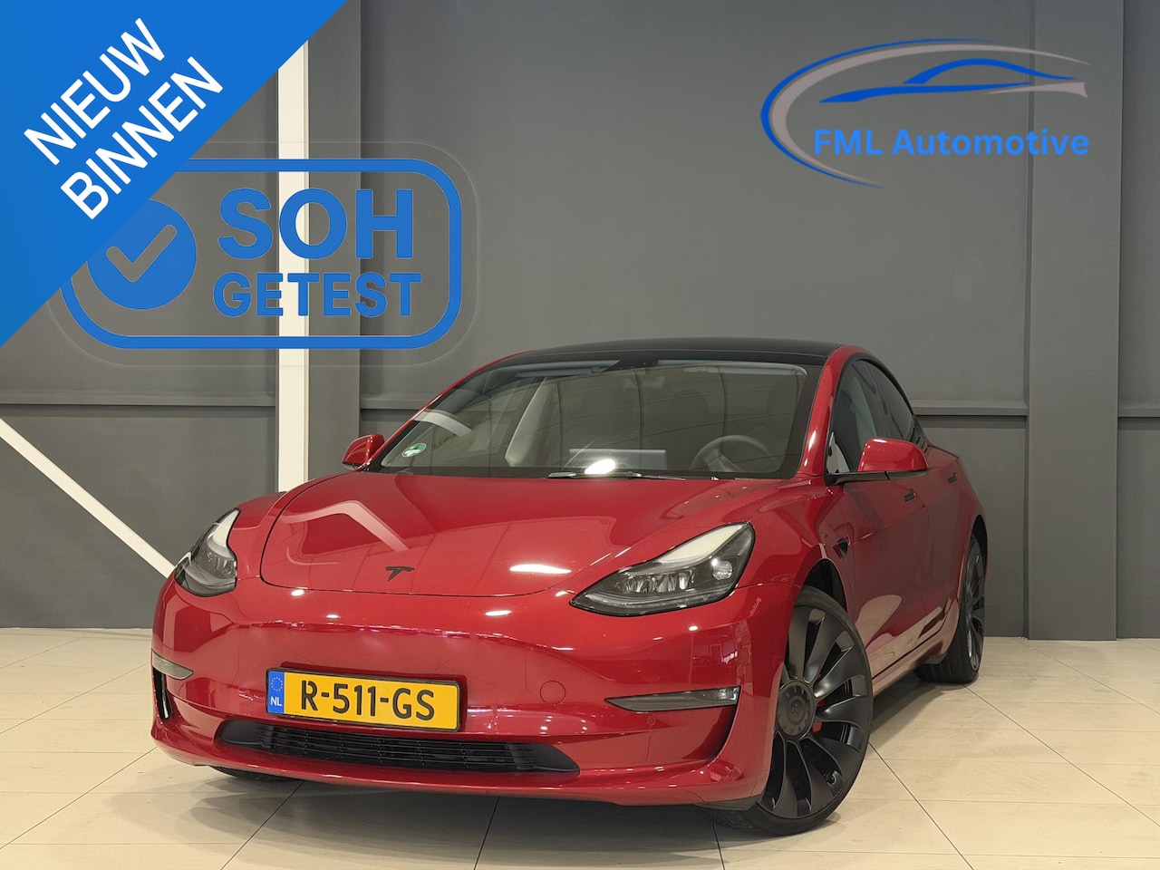 Tesla Model 3 - Performance AWD 75 kWh | SOH 93% | Rood metallic! | 56.355 km! | - AutoWereld.nl