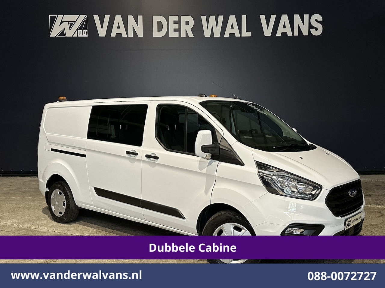 Ford Transit Custom - 2.0 TDCI 130pk L2H1 Dubbele Cabine Euro6 Airco | 5-Zits | Camera | LED | Tachograaf Cruise - AutoWereld.nl