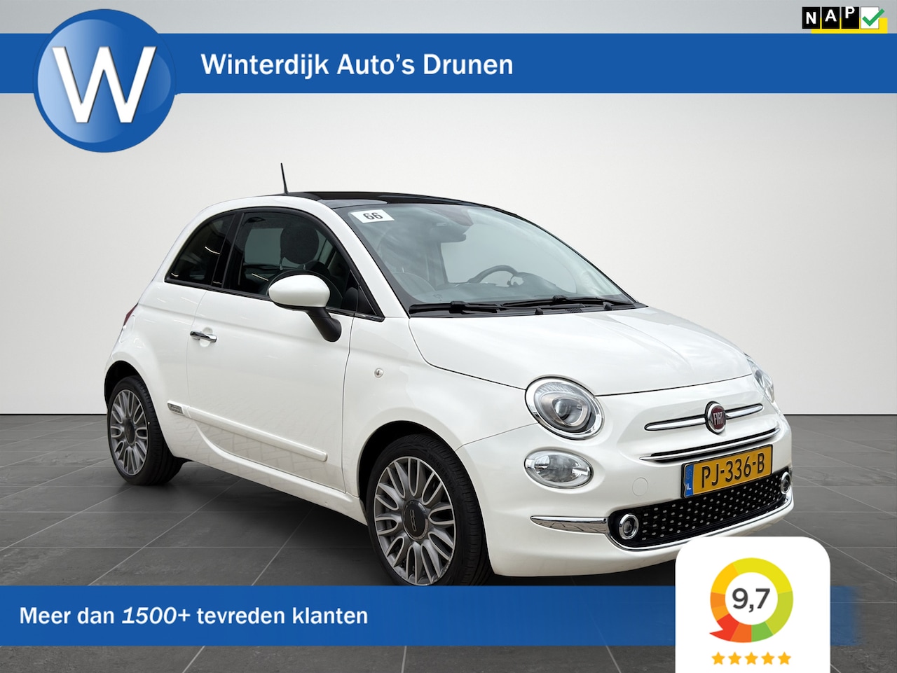 Fiat 500 - 0.9 TwinAir Turbo Lounge Panoramadak|Cruise|Clima - AutoWereld.nl