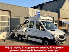 Mercedes-Benz Sprinter - 513 CDI 366 Hiab Laadkraan 018T Trekhaak 2000 kg Airco 6 persoons uitvoering Open laadbak