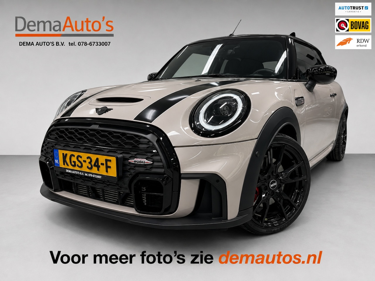 MINI Cabrio - 2.0 Cooper S JCW 18'' JCW-STOELEN/NAVI/H-UP/H-KARDON/CAM/DAB/CARPLAY/// - AutoWereld.nl