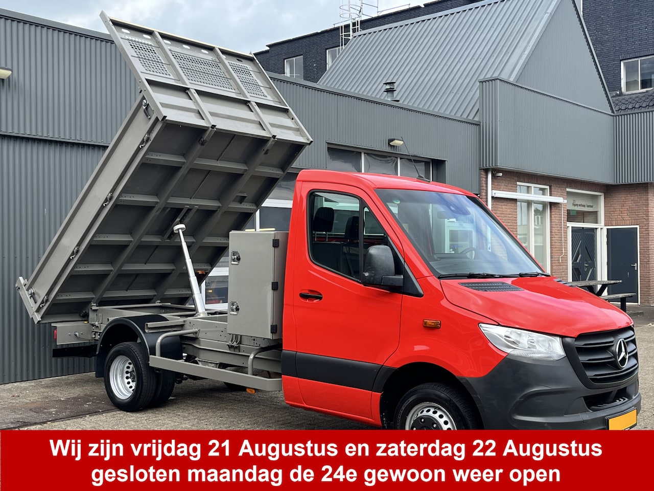 Mercedes-Benz Sprinter - 514 2.2 CDI Kipper Airco Trekhaak 3500kg trekgewicht Telefoonverbinding 3-Persoons Gereeds - AutoWereld.nl