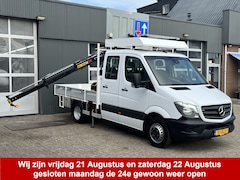 Mercedes-Benz Sprinter - 514 CDI 366 Hiab Laadkraan 018T Trekhaak 3500kg Airco 6 persoons uitvoering Open laadbak P