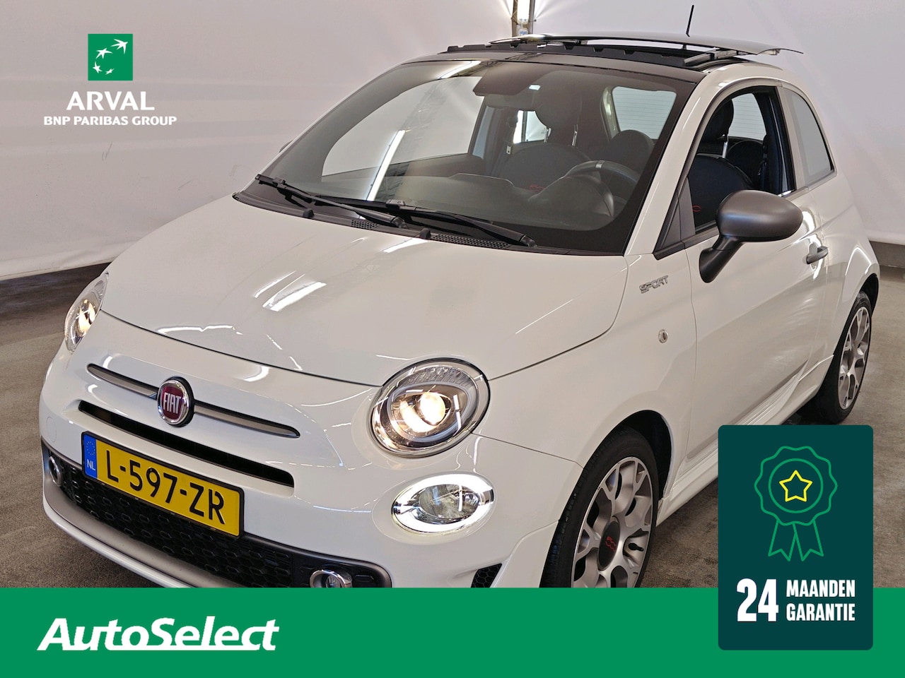 Fiat 500 - 1.0 Hybrid 70pk Sport | Pack Sky | Panoramadak | U-Connect Navigatie | Apple Carplay | 16" - AutoWereld.nl