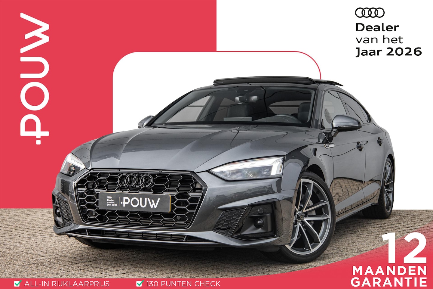 Audi A5 Sportback - 40 TFSI 204pk S Edition Competition | 19" LMV | Panoramadak | Stoelverwarming | Apple carp - AutoWereld.nl