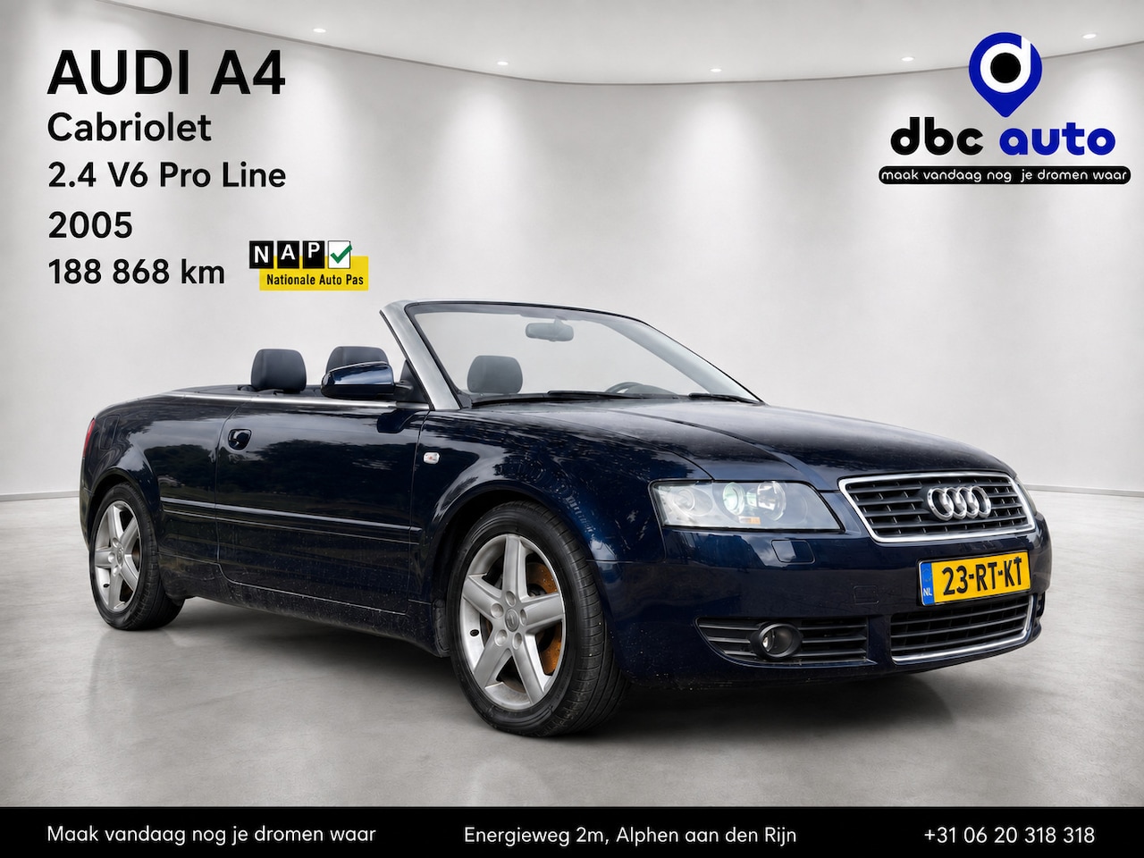 Audi A4 Cabriolet - 2.4 V6 Pro Line 2.4 V6 Pro Line, AUT, AIRCO - AutoWereld.nl
