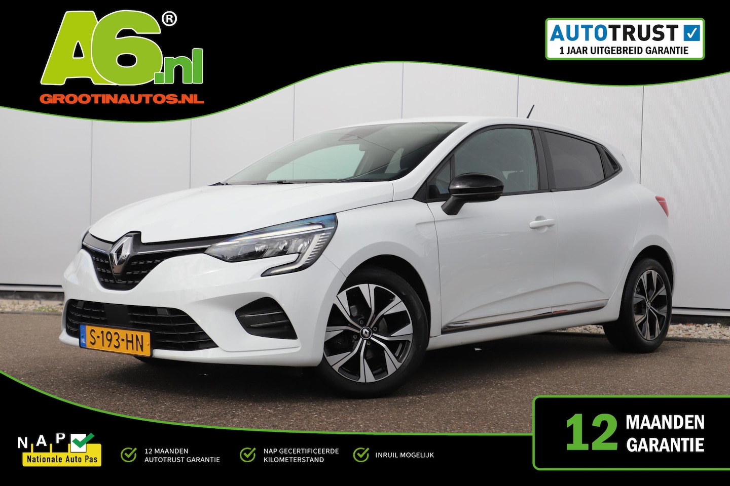 Renault Clio - 1.0 TCe 90 Evolution 16 inch LMV Donkere Ramen Navigatie Carplay Rijstrooksensor Parkeerse - AutoWereld.nl