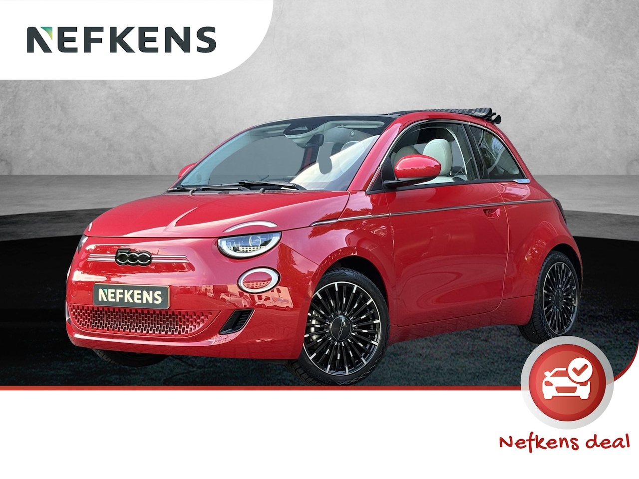 Fiat 500 C - La Prima 42 kWh | Navigatie | Leer | Stoelverwarming | Achteruitrijcamera | 17'' LM velgen - AutoWereld.nl