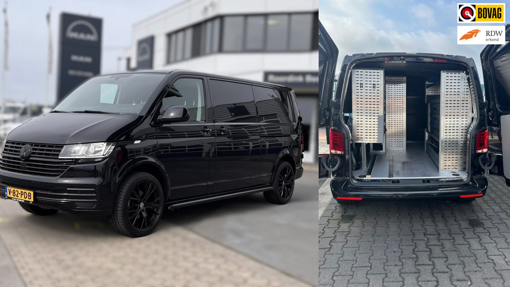 Volkswagen Transporter - 150 pk DSG L2, Complete Sortimo inrichting, 20"LMV, sidebars, alles in kleur, stoelverwarm - AutoWereld.nl