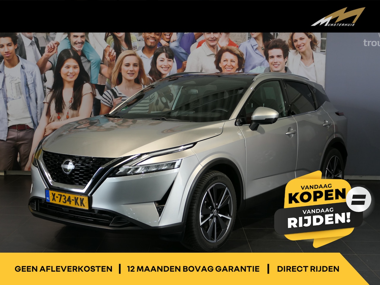 Nissan Qashqai - 1.3 MHEV Xtronic Tekna *1.800KG Trekgewicht!* Panoramadak - Allseasons - Dakrails - Trekha - AutoWereld.nl