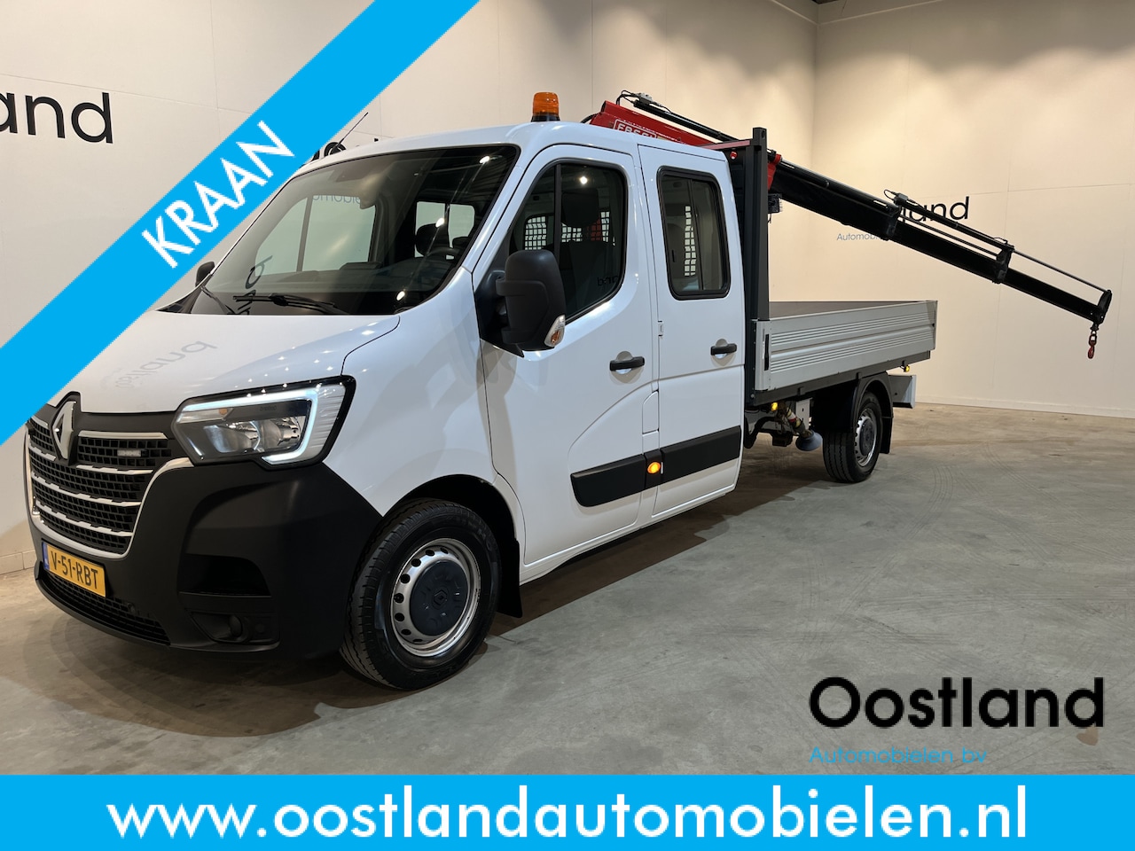 Renault Master - 2.3 dCi 145 PK L3 Open Laadbak / Fassi Kraan / Euro 6 / Airco / Trekhaak / Cruise Control - AutoWereld.nl