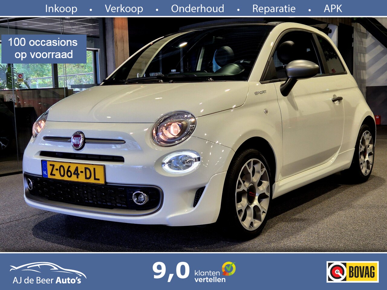Fiat 500 - Cabrio 1.0 Hybrid Dolcevita Navigatie | Android-Carplay | Leder | Cruise | Airco - AutoWereld.nl