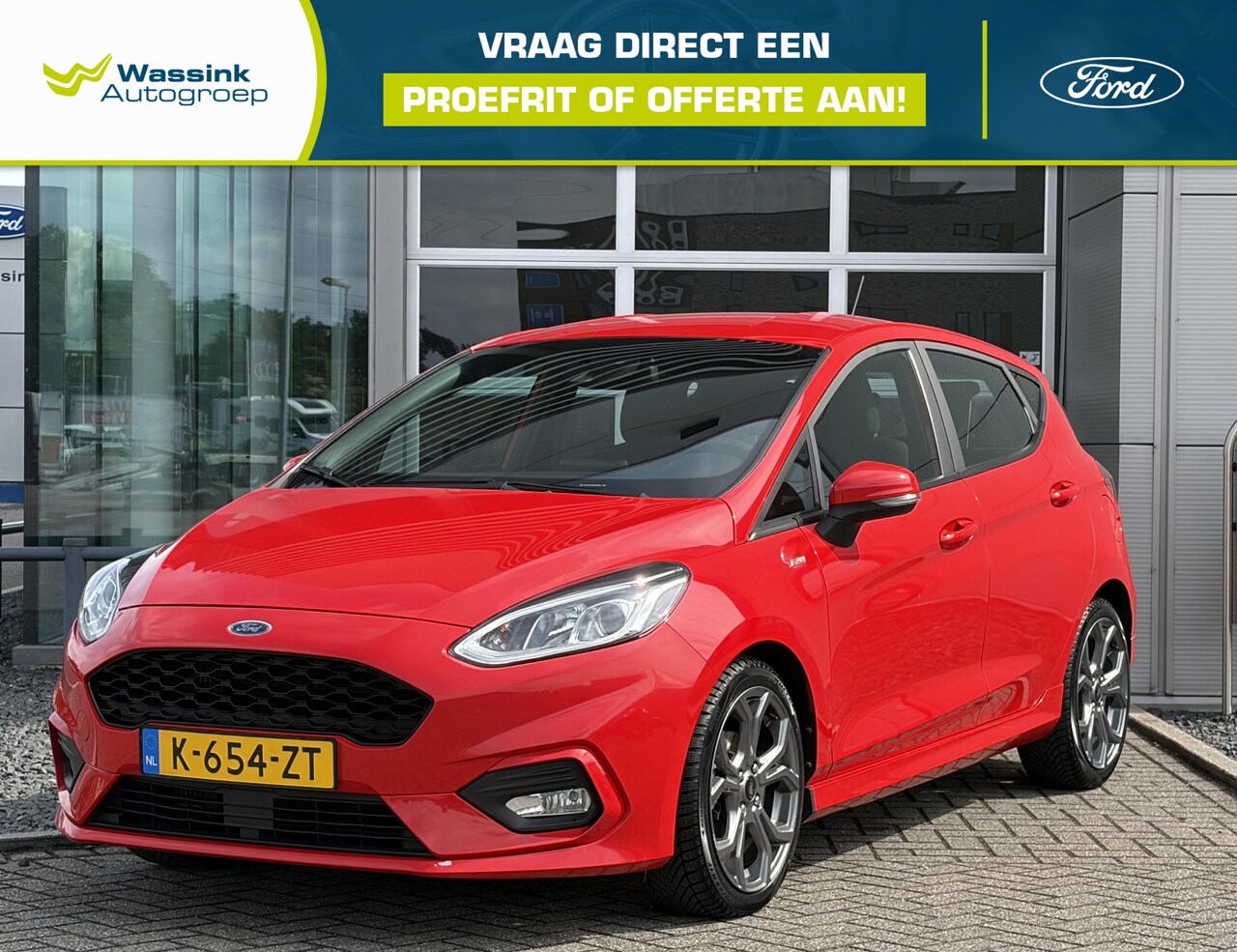 Ford Fiesta - 1.0 EcoBoost ST-Line Navi by App | Parkeersensoren achter | Carplay | Airconditioning | Cr - AutoWereld.nl