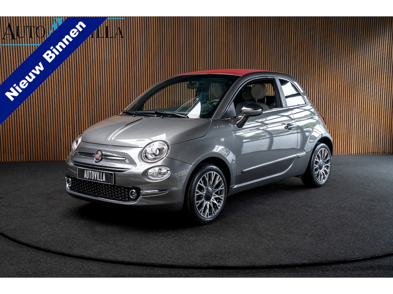 Fiat 500 C - 1.0 Hybrid Dolcevita Navi Leer Cruise PDC Carplay Zwarte binnenhemel LM velgen - AutoWereld.nl
