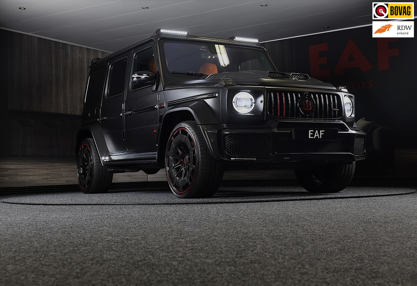 Mercedes-Benz G-klasse - 63 Edition 1 BRABUS UITVOERING / Mat Zwart / Acc / Dode Hoek / Leder / Open Dak / 360 Came - AutoWereld.nl