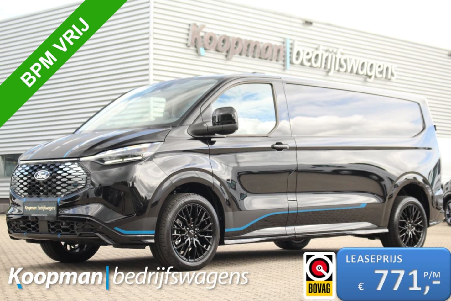 Ford Transit Custom - E-Transit 340 L2H1 Sport | 71kWh | 160kW/218pk | Trekgewicht 2300kg | ProPower | Koplampen - AutoWereld.nl