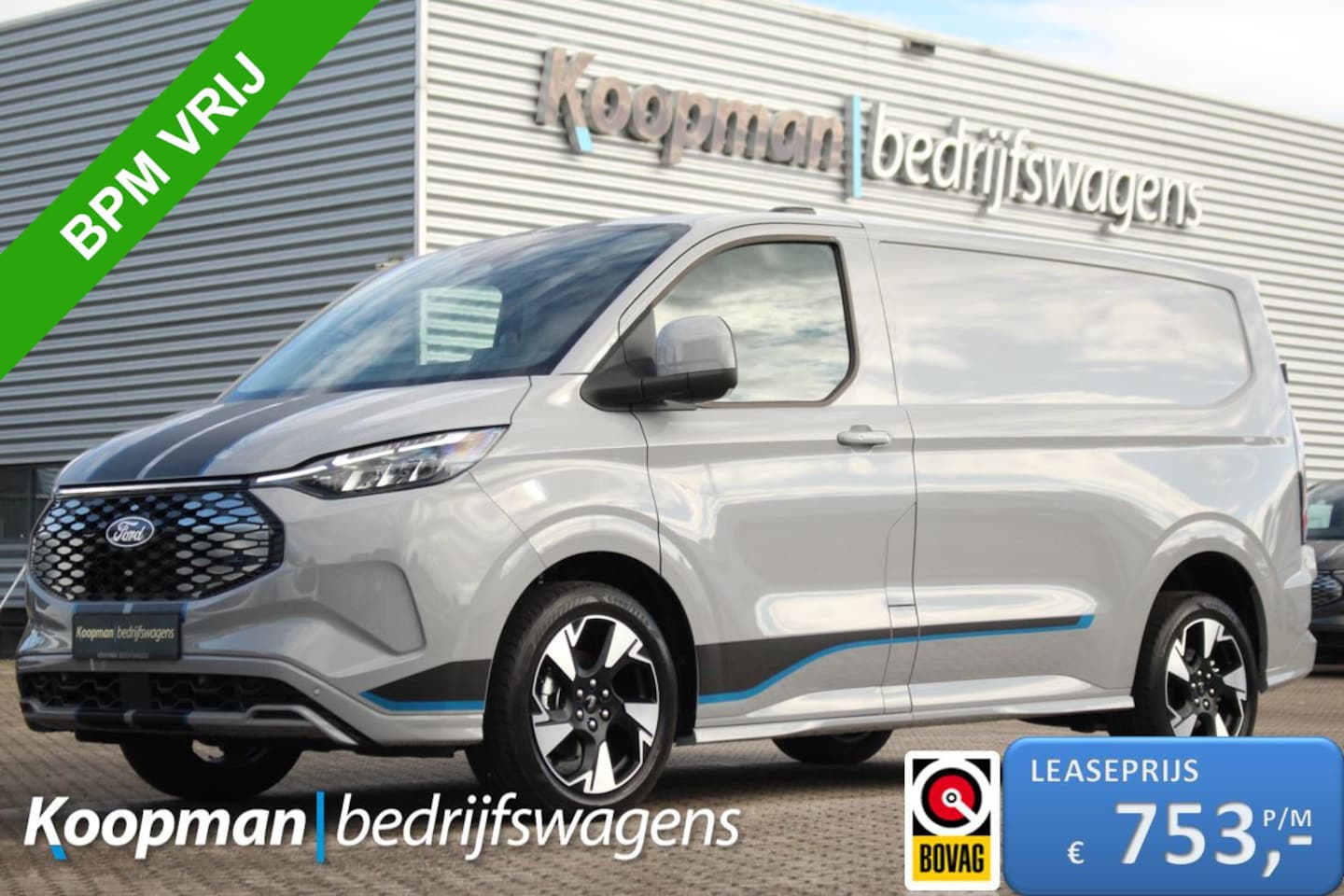 Ford Transit Custom - E-Transit 320 L1H1 Sport | 71kWh | 160kW/218pk | Trekgewicht 2300kg | Stoel+Stuurverw. | C - AutoWereld.nl