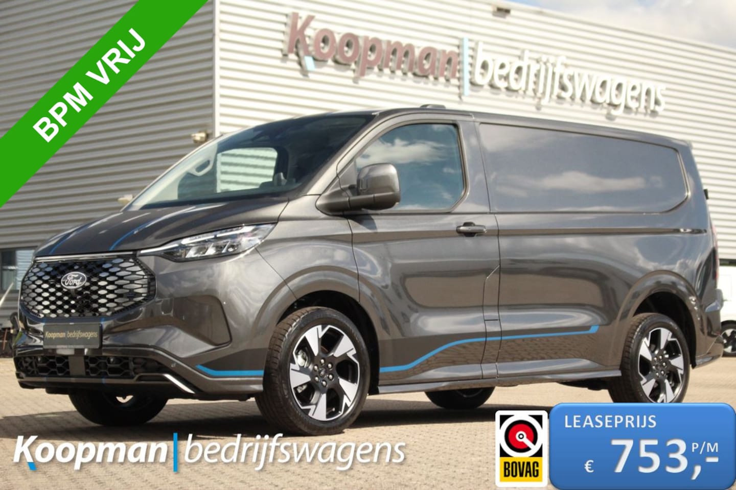 Ford Transit Custom - E-Transit 320 L1H1 Sport | 71kWh | 160kW/218pk | Trekgewicht 2300kg | Stoel+Stuurverw. | C - AutoWereld.nl
